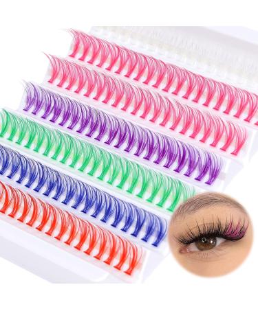 140Pcs CC Curl Colored Lash Clusters for DIY Eyelash Extensions | ALPHONSE Style A - 6 Colors - Buy Online on SooperMarket.com