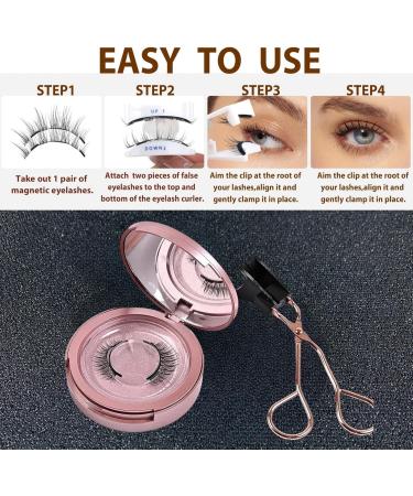Magnetic Eyelashes Without Eyeliner Reusable Magnetic Lashes Kit Magnetic Eyelashes With Applicator 3D Magnetic Eyelash Partner Set Wispy Fluffy Magnetic Lashes No Glue or Liner Needed (2 Pairs) - Buy Online on SooperMarket.com