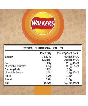 Walkers Oven Baked Cheese & Jalapeno Crisps 6 x 22g - Deliciously Spicy Snack Pack - Buy Online on SooperMarket.com