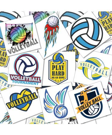144 Pcs Volleyball Temporary Tattoos for Team Volleyball Team Gift Sports Waterproof Body Stickers Volleyball Tattoos for Fans Team Party Supplies  9 Styles