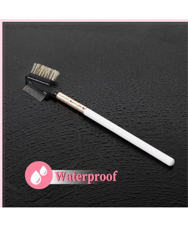 2 in 1 Eyebrow Brush & Lash Comb - Professional Reusable Metal Eyelash Separator with Stainless Steel Teeth & Natural Wood Handle for Women | Perfect Eye Makeup Tool - Buy Online on SooperMarket.com