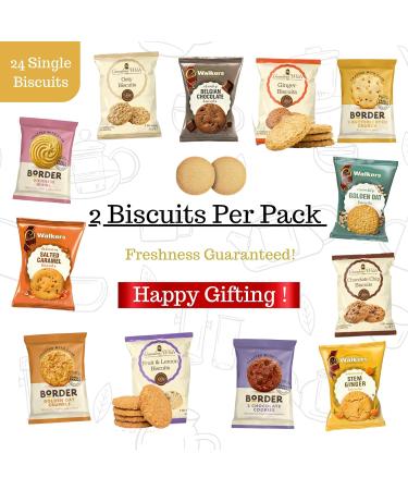Biscuits Gift Set Biscuit Hamper Containing 12 Packs of Two (24 Biscuits Total) Including Border Bisuits Walkers Assorted Biscuits & Grandma Wild's Classic Biscuits - Buy Online on SooperMarket.com