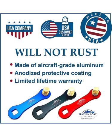 Elite Engineering USA BeachN Boat 1/2 NPT Drain Plug Wrench with Spare Brass Plug - Blue - Buy Online on SooperMarket.com