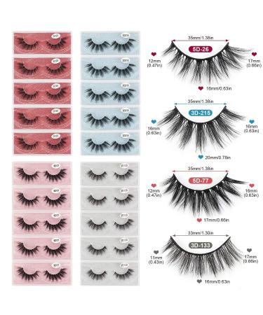 MAGEFY 20 Pairs Faux Mink Eyelashes Set | Natural to Dramatic Long Styles | Handmade, Reusable, Soft Fake Lashes | Glitter Portable Boxes | 16mm-20mm | 20 Pairs-4 Styles - Buy Online on SooperMarket.com