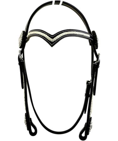 Thor Equine Headstall Miles Western Bridle - V-Shaped Black Full with Rawhide & Concha for Premium Horse Gear - Buy Online on SooperMarket.com