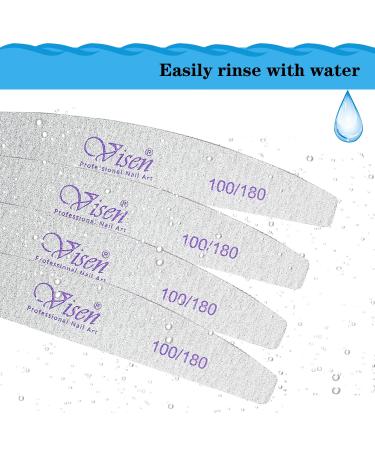 25 Pcs Washable Double Sided Nail Files | 100/180 Grits Emery Boards for Acrylic, Gel Nails | Professional Nail Styling Tools for Home and Salon - Buy Online on SooperMarket.com