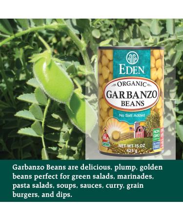 Eden Organic Garbanzo Beans 15 oz (Pack of 12) - No Salt Added | Buy Online - Buy Online on SooperMarket.com