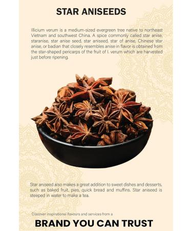 Star Anise (50G / 1.76 oz) | Aniseeds | Badiya | Whole Seeds | Premium Quality | Natural | Vegan | Non GMO | No Additives | No Preservatives - Buy Online on SooperMarket.com
