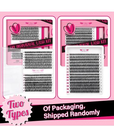 PRO DIY Eyelash Extension Kit - 280 PCs Individual Eyelashes Applicator & Brush for Beginners | 30D+40D 9-15 Mix - Buy Online on SooperMarket.com