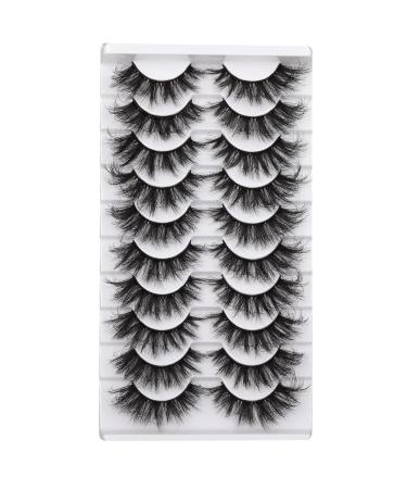 WiwoSEO Mink False Eyelashes - 10 Pairs Fluffy Dramatic Volume with 3D Cat Eye Effect - Buy Online on SooperMarket.com