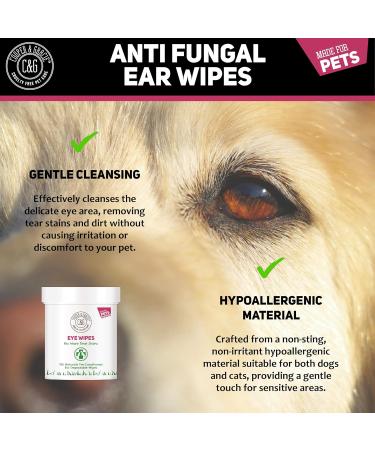 Dog Eye Wipes | Tear Stain Remover For Dogs Eyes | Remove Dog Eye Crust & Eye Discharge | Biodegradable Pre-soaked Textured | Safe & Easy Cleaning For Dogs & Cats | Pack Of 100 - Buy Online on SooperMarket.com
