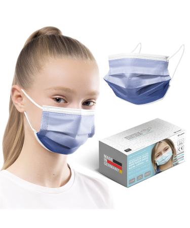 HARD 100 pieces Disposable Face Masks | Made in Germany | Type IIR & CE certified | Breathable Triple Layer - Filtration 99 78% | Elastic Earloops | Mouth Cover - SMALL SIZE - Rainbow Midnight 100 pieces small size (14 5 cm x 9 5 cm) Rainbow Midnight