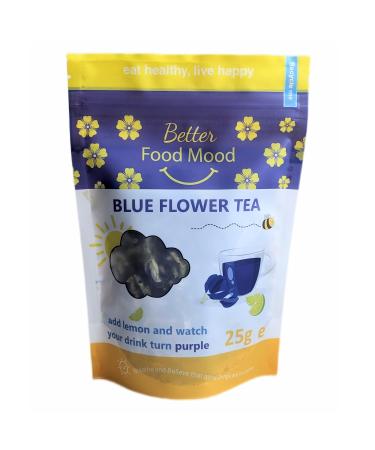 Better Food Mood Premium Blue Tea 25g | No Artificial Colours | Blue & Purple Changing Flower Tea | Rich in Antioxidants | Use for Blue Cocktails Latte