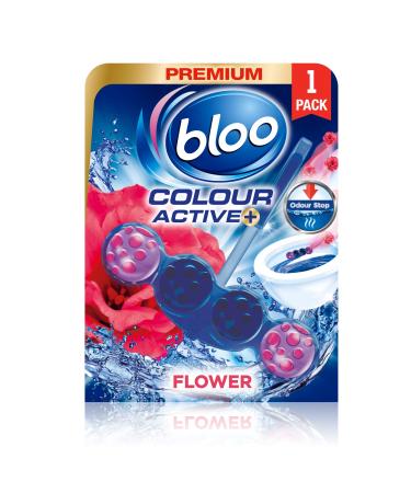 Bloo Colour Active Fresh Flowers Toilet Rim Block 50g 50 g (Pack of 1)