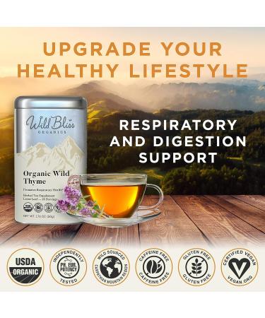 Organic Wild Thyme Tea - Caffeine-Free Loose Leaf Herbal Tea - 1.76 Oz - Pharmacopoeia Potency - Buy Online on SooperMarket.com