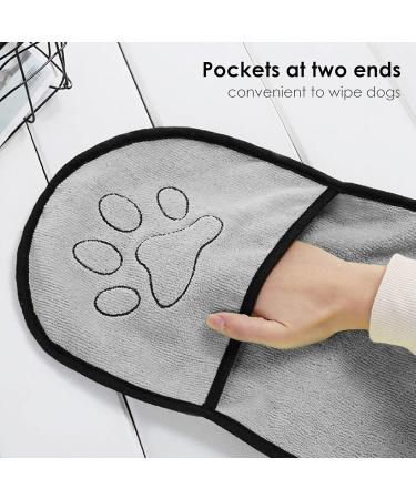 Nicoone Super Absorbent Dog Towel | Ultra Absorbent Fast Drying Pet Bath Towel for Cats & Dogs (Pink + Gray) - Ideal for International Shipping - Buy Online on SooperMarket.com