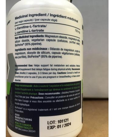 PVL Carnitine 750 L-Carnitine Amino Acid Weight-Loss and Stimulant-Free Fat Burner Workout Supplement Metabolism Booster Enhance Energy 750 mg 90 Vege Caps - Buy Online on SooperMarket.com