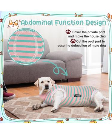 Zuimei Dog Surgery Recovery Suit Striped Dog Surgical Recovery Suit Anti-licking Dog Post Surgery Bodysuit Dog Recovery Shirt Dog Onesie Vest For Wound Protection E-Collar Alternative(Green S) pink green S - Buy Online on SooperMarket.com