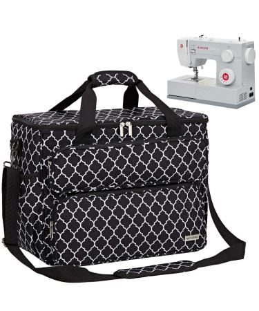 NICOGENA Sewing Machine Carrying Case Universal Travel Tote Bag with Shoulder Strap for Singer Brother Janome and Accessories Lantern Black black Style 1