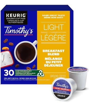 Donut House Collection Light Roast K-Cup Coffee Pods 30 Count For Keurig Coffee Makers & Timothy s Breakfast Blend Single Serve K-Cup Pods for Brewers 30 Count Coffee+ Breakfast Blend Unflavored 30 Count - Buy Online on SooperMarket.com