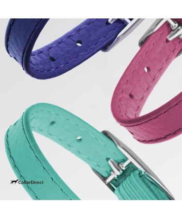 Collardirect Leather Cat Neck Band - Safety Collar with Elastic Belt & Bell | Adjustable 23-28 cm | Available in Black Blue Red Orange Green Pink - Buy Online on SooperMarket.com