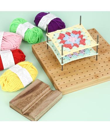8 Bamboo Crochet Blocking Board Kit with Stainless Steel Rod Pins- Perfect Gift for Granny Squares Enthusiasts - Buy Online on SooperMarket.com