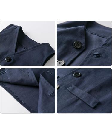 Volunboy Baby Boys Gentleman Suit 4 PCS Set | Formal Waistcoat Outfit with Wedding Shirts, Vest, and Bow Tie | 9-12 Months | Navy White - Buy Online on SooperMarket.com