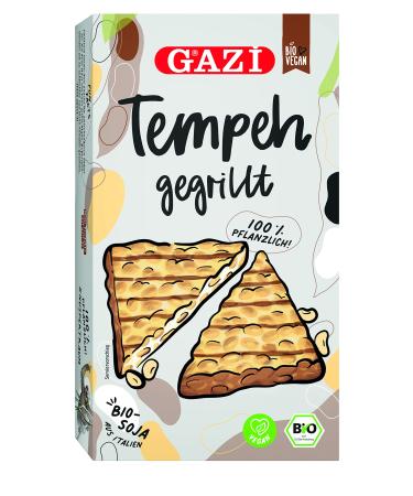 Hymor Bio Temh grilled - 12x 200g - Vegan meat alternative with Italian organic soy traditionally produced in Italy from Gazi vegetable alternative delicious and digestible 200 g (12 Pack)