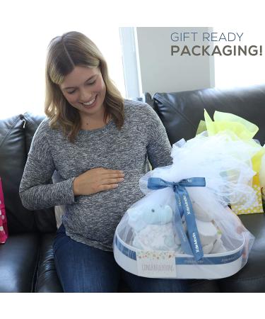 Elephant Theme Newborn Gift Basket for Boys or Girls - Baby Shower Essential Bundle with Registry Must-Haves and Card Included - Buy Online on SooperMarket.com