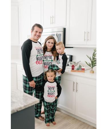 IFFEI Christmas Pyjamas Matching Family Pajama Set - Xmas Letter Print Tops & Plaid Pants Sleepwear for Women Men Kids Baby Pet - Green/Letter - Size Kids 6-7 Years - Buy Online on SooperMarket.com