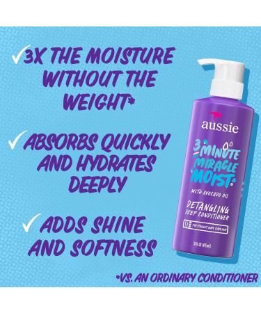 Aussie Total Miracle Shampoo Conditioner and 3 Minute Miracle Treatment Bundle Pack & Deep Conditioner for Dry Hair with Avocado and Jojoba Oil 3 Minute Miracle Moist Paraben Fr - Buy Online on SooperMarket.com