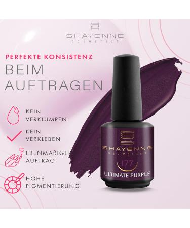 SHAYENNE Made in Germany Shellac Gel Nail Polish 15 ml for UV LED Lamp 177 Ultimate Purple Gel Nail Polish for UV Nail Lamp LED Nail Polish Gel Polish Nail Gel - Buy Online on SooperMarket.com