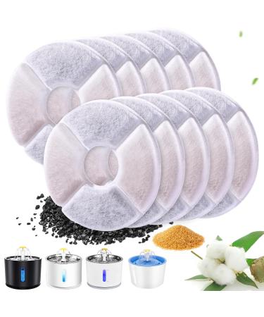 RBAYSALE Cat Water Fountain Filters 10 Pack Cat Fountain Filter Replacement, 3 Triple Filtration System, Activated Carbon Filters for 81oz/2.4L Automatic Cat Fountain