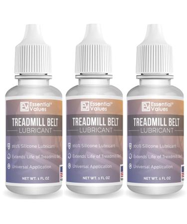 Treadmill Belt Lubricant - Odorless & Toxin-Free 100% Silicone Oil - Silicone Treadmill Lubricant - Reduces Noise & Prolongs Belt Life - Universal Treadmill Oil Belt Lube 1 oz (3 Pack)