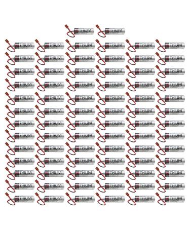 80 Pack ER6VCT ER6V/3.6V PLC Battery for Robot OTC 2000mAh with Small Brown Plug
