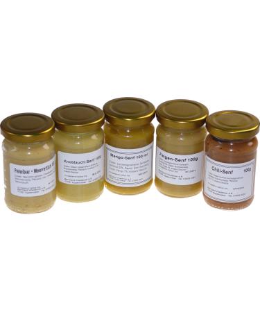 Wiedemer - Gourmet mustard set "Raclette" five of our popular mustard variations from sweet to sharp in a set - 5 x 100g raclette set (5 x 100g)