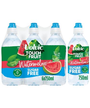 Volvic Touch of Fruit Sugar Free Watermelon Flavoured Water 6 x 750ml Melon Watermelon 4.50 l (Pack of 1)