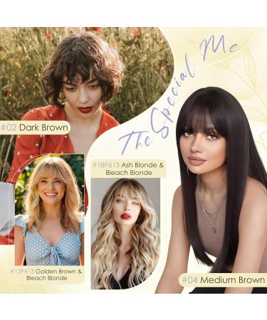 Human Hair Toppers with Fringe Pony Clip in Hair Toppers for Thinning Hair Women Real Hair Mono Base Toupee Hair Topper for Women Human Hair - Buy Online on SooperMarket.com