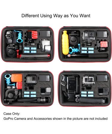 HSU Large Carrying Case for GoPro Hero 11-2 & Accessories - Red | Customizable Interior, Carry Handle & Carabiner Loop - Buy Online on SooperMarket.com