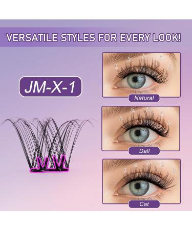 JoMay Self Adhesive Eyelashes - 48 PCS D Curl Glueless Lash Clusters | No Glue Needed Pre-Glued Eyelashes Set X01 (10-16 Mixed - Buy Online on SooperMarket.com