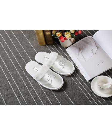 Varsany Clear Diamante Rhinestone Spa Slippers for Bride, Hen Party, Wedding - Hotel Honeymoon Slippers - Buy Online on SooperMarket.com