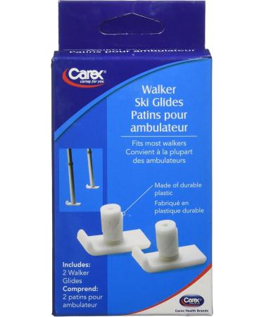 Carex Walker Glides - Universal Walker Skis Glides - Skis For Walkers Fits Most Walkers Includes 1 Pair(2 Glides) 1 1/8 Inch - Buy Online on SooperMarket.com