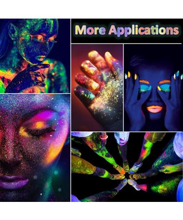 Rhea Arcas Glow in The Dark Powder - 12 Pack Luminous Mica Pigment for Epoxy Resin, Nail Polish, Acrylic Paint, DIY Crafts & Theme Parties - Fluorescent Dye for Art Projects - Neon Colors - Buy Online on SooperMarket.com