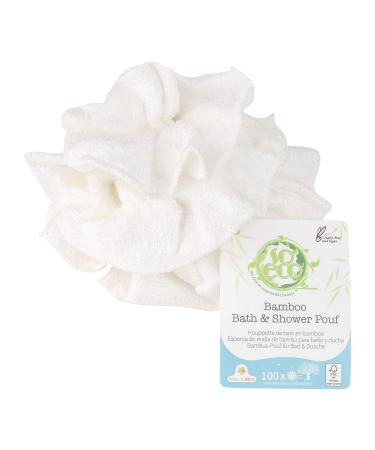 So Eco Bamboo Bath & Shower Pouf White One Size