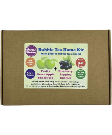 Fruity Green Apple with Blueberry Popping Bobas Bubble Tea Kit 3 to 6 Drinks - Buy Online on SooperMarket.com