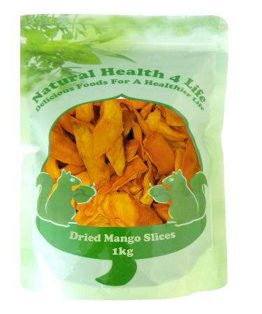 Natural Health 4 Life Fruit Dried Mango Slices Large Pieces 1 kg in Resealable Pouch (1 Pouch)
