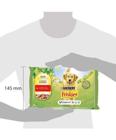 Buy Purina Friskies Wet Dog Food with Beef & Carrots - 40 x 100g Bags | Premium Gelatine Beef 400g (Pack of 10) - International Shipping Available - Buy Online on SooperMarket.com