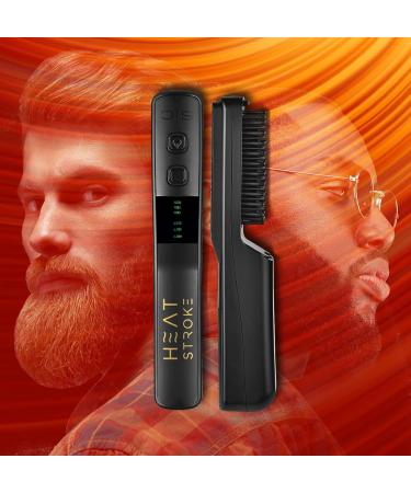StyleCraft Heat Stroke Beard & Hair Styling Hot Brush | Anti-Scold Cool Touch Tips Black - Buy Online on SooperMarket.com