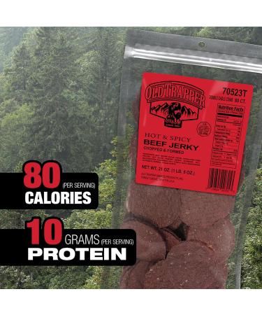 Old Trapper Hot & Spicy Double Eagle Beef Jerky | Traditional Style Real Wood Smoked | 1 Bag (80 Pieces) - Buy Online on SooperMarket.com