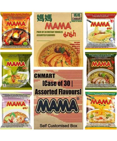 MAMA Instant Noodles Ramen Vermicelli Assorted Case of 30 | Self Customised 6 Flavours From Wide Range Tastes